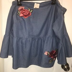 Denim off shoulder top